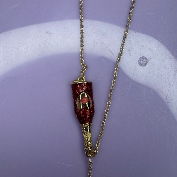 NWT Betsey Johnson Red Wine Y-Necklace - Picture 5 of 11